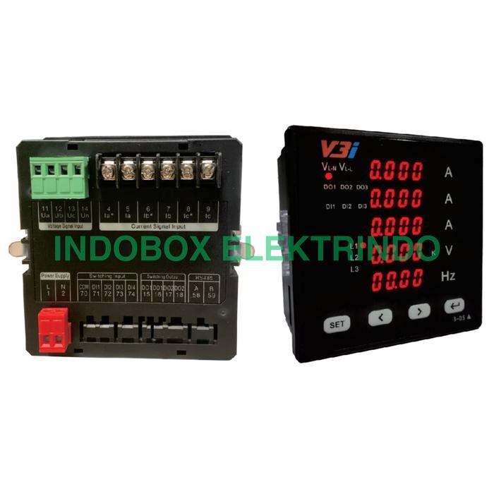 Digital Amper Meter V3I V3I-300-3Uif35 3 Phase 5 Row (V, A, Hz ) 220V - 380V Led Display