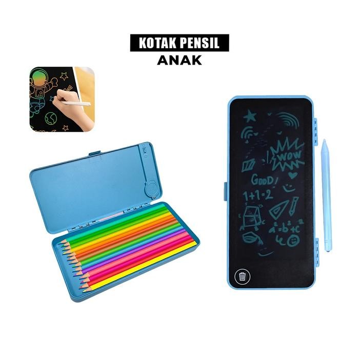 

[COD] GD A115 Tempat Pensil 2IN1 LCD Pen Case Drawing Pad Peralatan Sekolah Anak