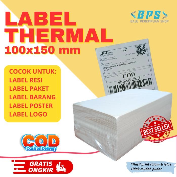 

Pilihan- Kertas Thermal Label Sticker Barcode Lipat 500Pcs 100X150 Termal Uk A6