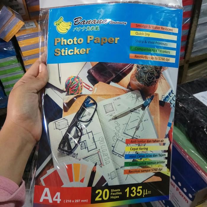 

Pilihan- Banana Photo Paper Sticker 135 Gram A4 (Isi 20 Lembar)