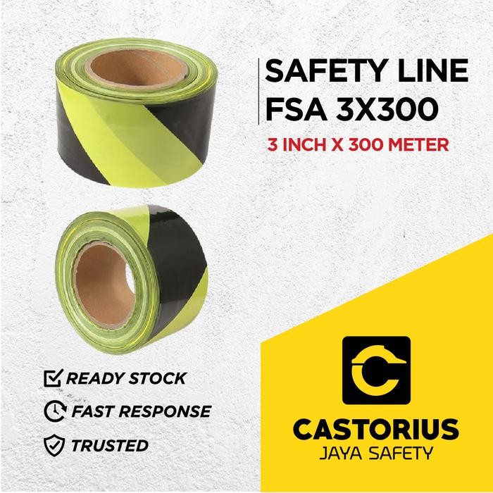 POLICE LINE SAFETY LINE POLICE LINE FSA 3X300 METER KUNING HITAM