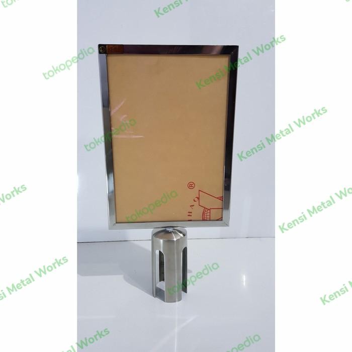 

SIGN FRAME A5 POTRAIT SIGNAGE POSTER PAPAN TIANG ANTRIAN STAINLESS