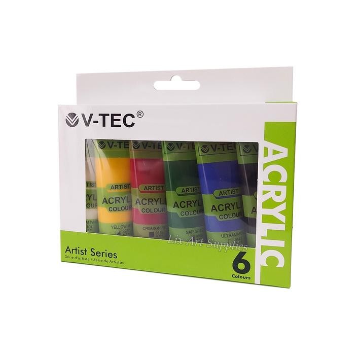 

V-Tec Acrylic Color Set 6 Warna X 35Ml / Cat Akrilik Vt-635 Acrylic Colour Promo
