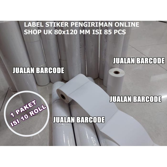 

10 Roll Stiker Label Thermal Uk 80X120 - 76X120 Printer Bluetooth
