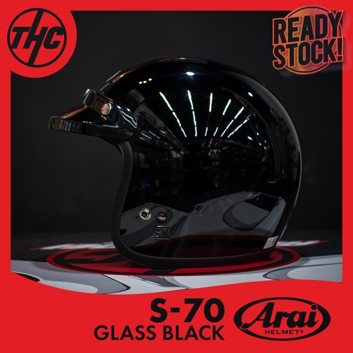 Ara I S70 Classic Half Face Helm Glass White & Black S-70 Retro Helm
