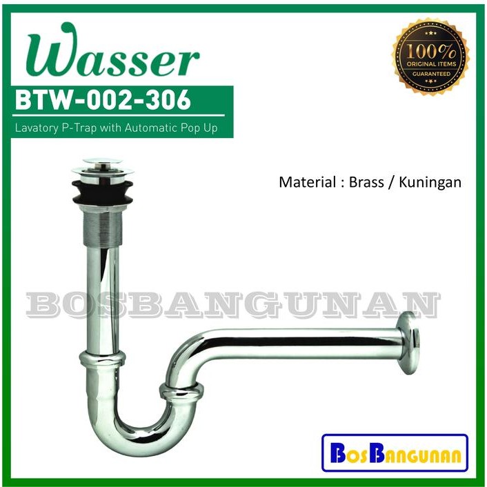 HARGA DISKON Afur + Sifon Leher Angsa Wastafel Wasser Pencet BTW002-306 / WASSER BTW 002 Sifon Angsa