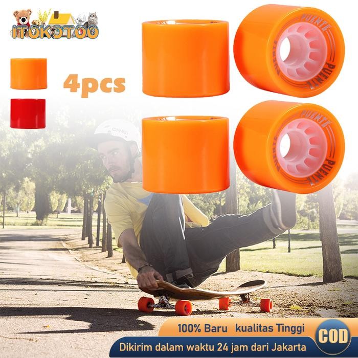 PUENTE 4pcs Roda Cruiser Skateboard 63mm Wheels Longboard Skateboard