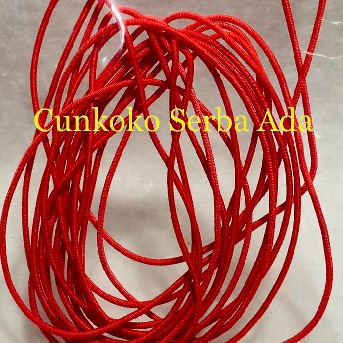 TALI GELANG KARET ELASTIS / TALI GELANG ELASTIS KUAT MELAR ( MERAH )