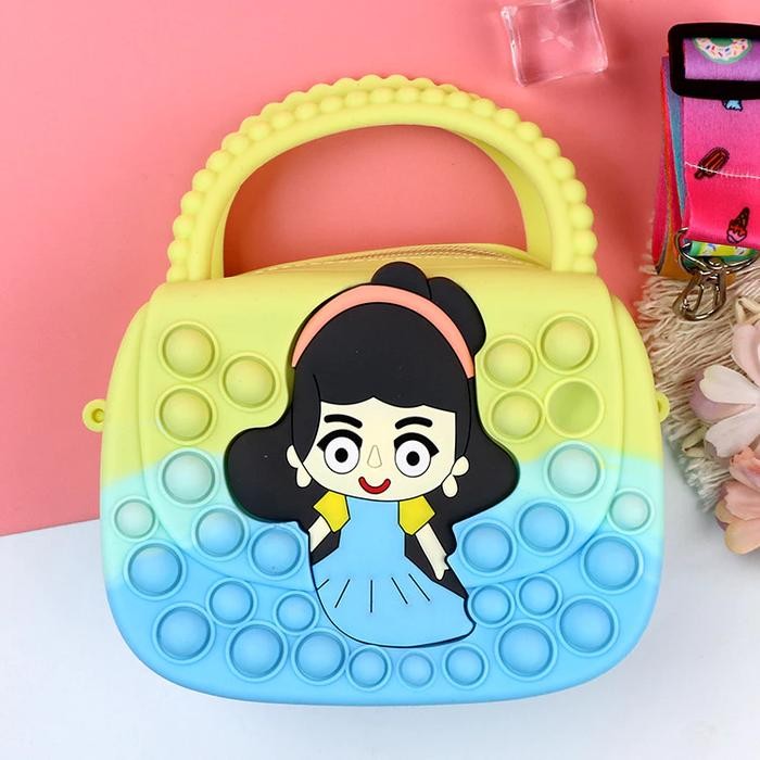 

TAS FASHION ANAK RUBBER POP IT / TAS ANAK JINJING SLEMPANG SILICON GADIS BANDO
