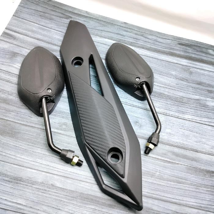 TUTUP TAMENG KNALPOT BEAT FI 2017-2019 + SPION HITAM STANDAR ORII BEAT EPS BEAT STREET MOTORCYCLE