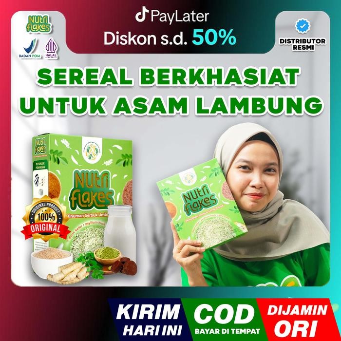 

New Nutriflakes Sereal Umbi Garut Bantu Redakan Asam Lambung Original 1 Box Isi 280g