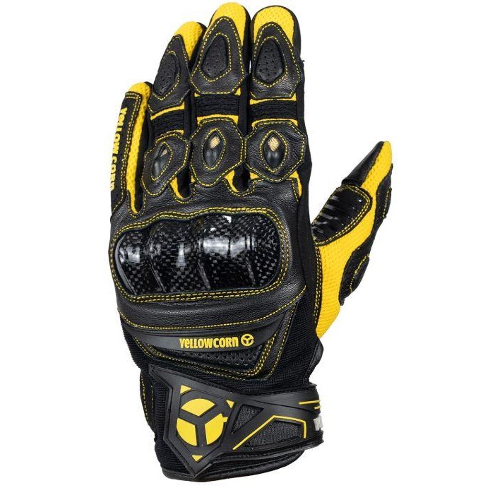 GLOVE YELLOW CORN YG-343 BLACK/YELLOW SARUNG TANGAN MOTOR ORIGINAL