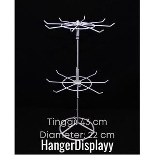 Rak Display Putar Matahari 2 Susun Mini Gantungan Aksesoris Display Rak Perhiasan / Rak Masker