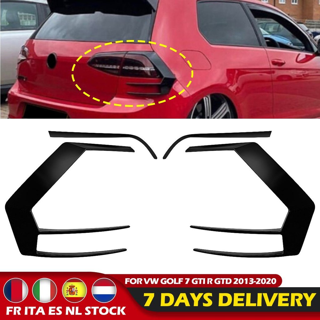 IMPORT 1PAIR REAR BUMPER SPLITTER CANARD FOR VW GOLF 7 7.5 MK7 MK7.5 GTI R GTD R400 2012-2020 REAR