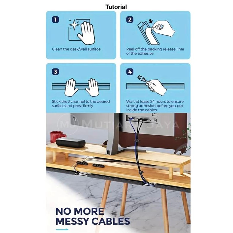 

Plato Cable Organizer Pengikat Cover Kabel Clip Meja Wire Winder Klem