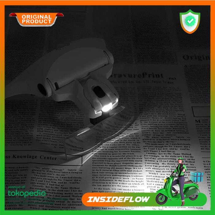 

SALE Kacamata Pembesar Kaca Kepala Service Reparasi LED Headband Magnifier 2 LED 5 Lens 3.5X