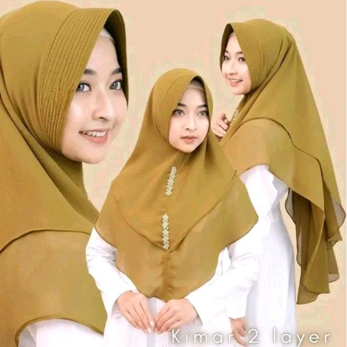 Pilihan- Hijab Khimar Instan 2 Layer Livia Mutiara Bahan Ceruty Premium Jilbab Instant Khimar
