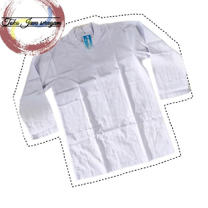 Seragam Baju Kurung Padang Lengan Panjang Putih Merk Atthoyyibah Anak Muslim Santri Seragam Sekolah