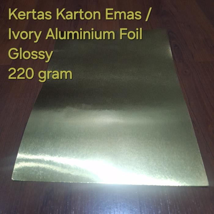 Kertas Karton Emas Gold / Karton Ivory Aluminium Foil