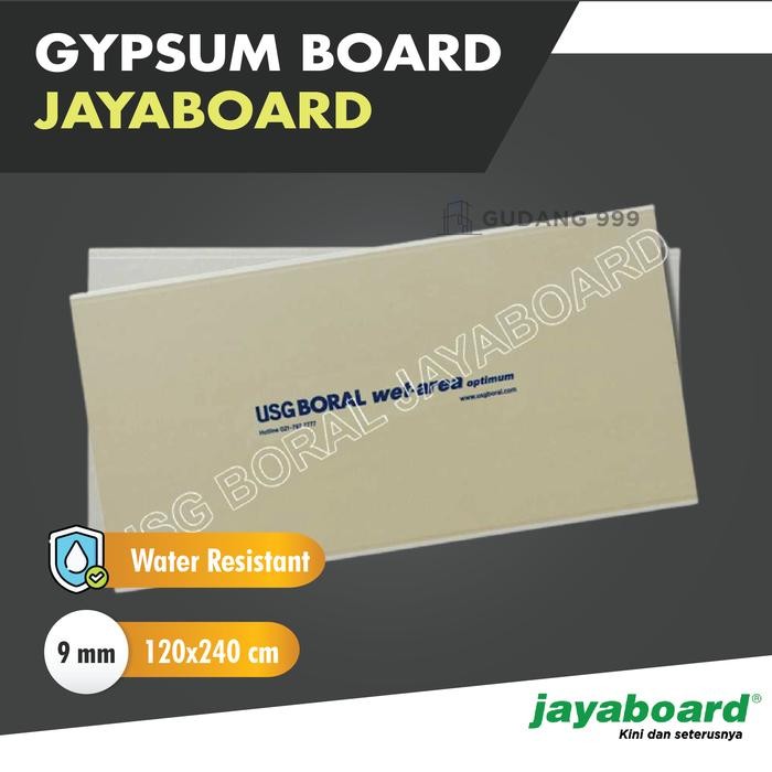 GIPSUM JAYA WR 9mm /GYPSUM JAYABOARD WATER RESISTANT 9mm