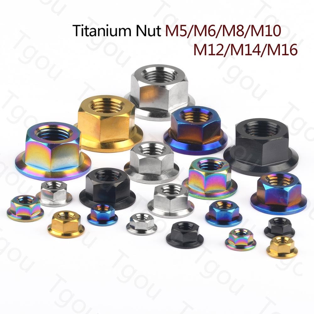 Tgou Titanium Nut M5/M6/M8/M10/M12/M14/M16 Flange Nuts Tc4 Motorcycle