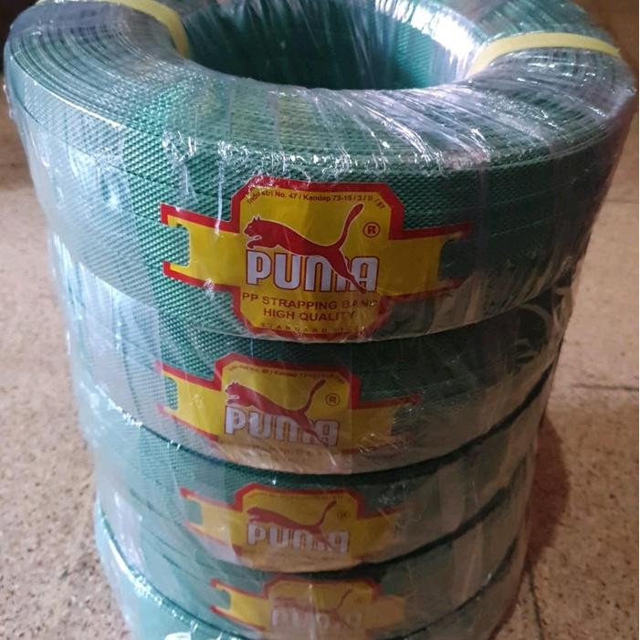 PP STRAPPING STRAPING BAND SINGA PUMA BELANG OREN KUNING HIJAU BIRU TALI PLASTIK TEBAL KAKU KERAS
