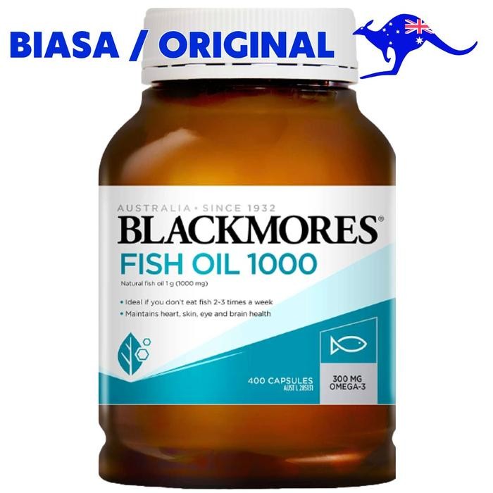 ORIGINAL Blackmores Fish Oil 1000mg 400 Capsules Omega3 Omega 3 1000 mg Kapsul