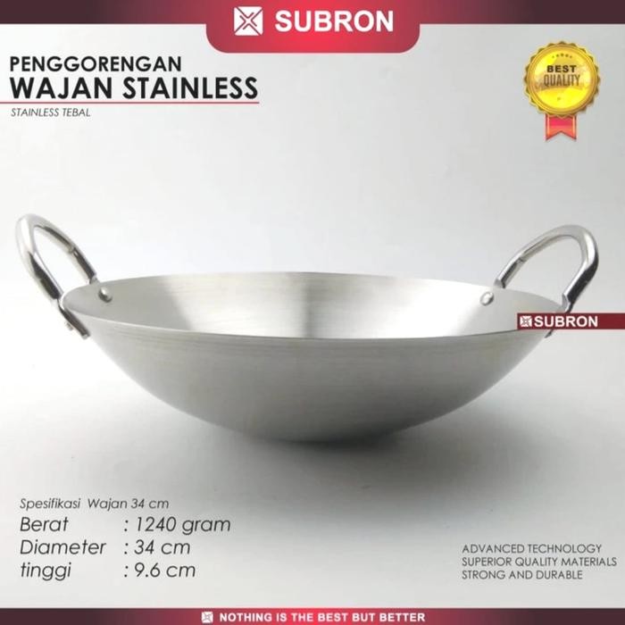 Terbaik Wajan Stainless Penggorengan 30 Cm 34 Cm 100% Ori