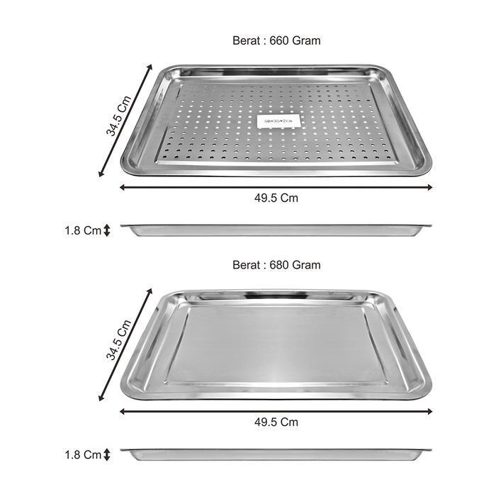 Npset5035 Nampan & Nampan Tiris Stainless Set 50X35Cm