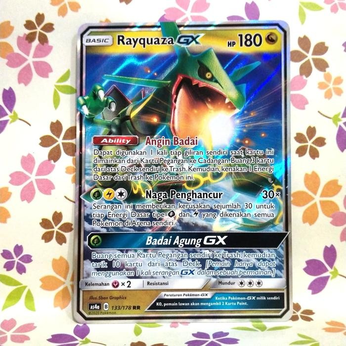 HARGA DISKON rayquaza GX RR as4a 133/178 pokemon tcg indonesia