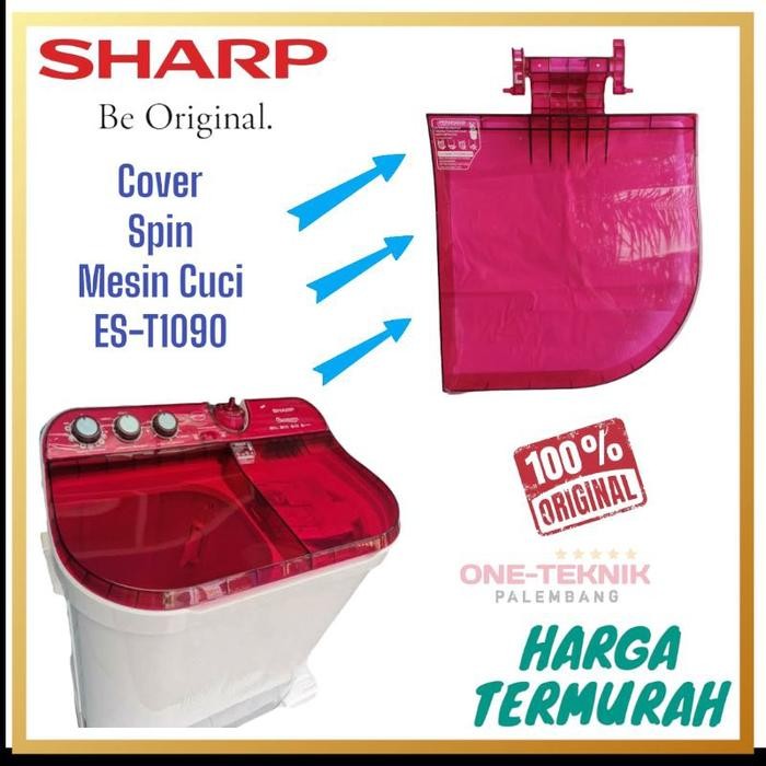 COVER TUTUP SPIN PENGERING MESIN CUCI SHARP 2 TABUNG WARNA MERAH ORIGINAL