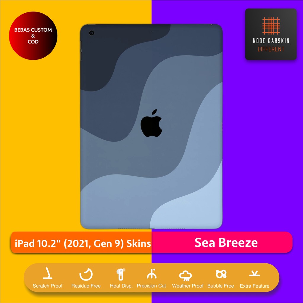 Garskin Skin iPad 10.2 2021 Gen 9 Sea Breeze Fullbody / Backonly | Anti Lecet | Case | Vinyl