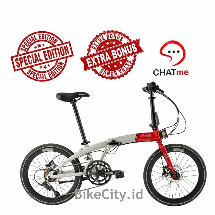 Sepeda Lipat Element Ecosmo Z8 451 20 Inch 8 Speed Coca Cola Edition