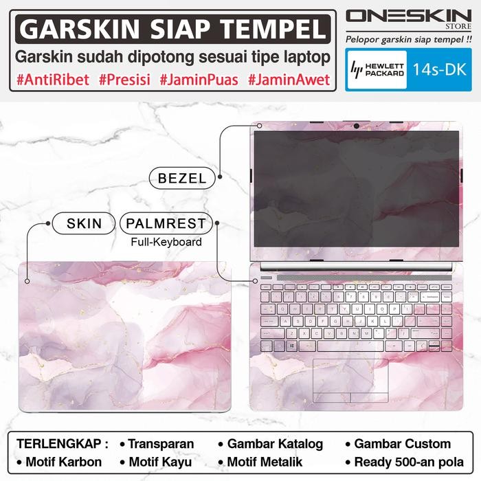 Precut Garskin Sticker Laptop Skin Perfect Fit Kompatibel untuk HP 14s-dk dk1506au dk1507au dk1509au