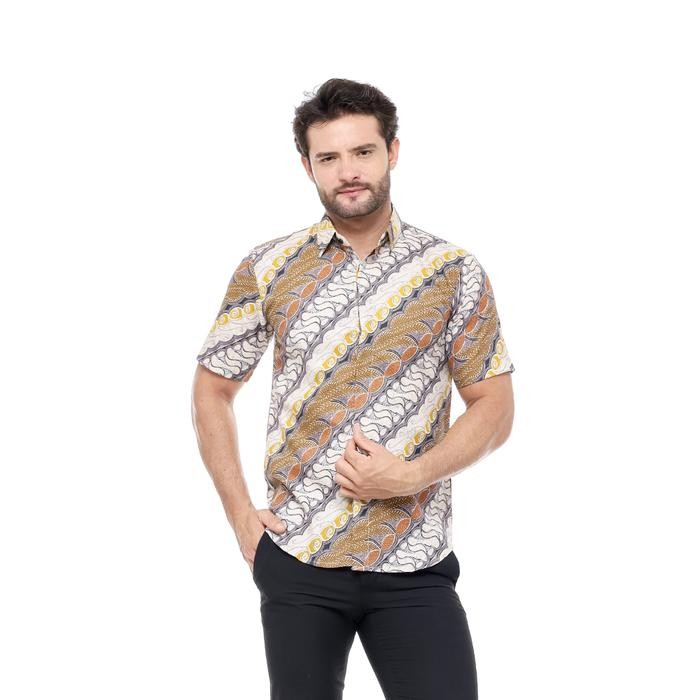 DISKON - Kemeja Batik Pria Ongbak Uril Modern Slimfit Lengan Pendek READY STOCK