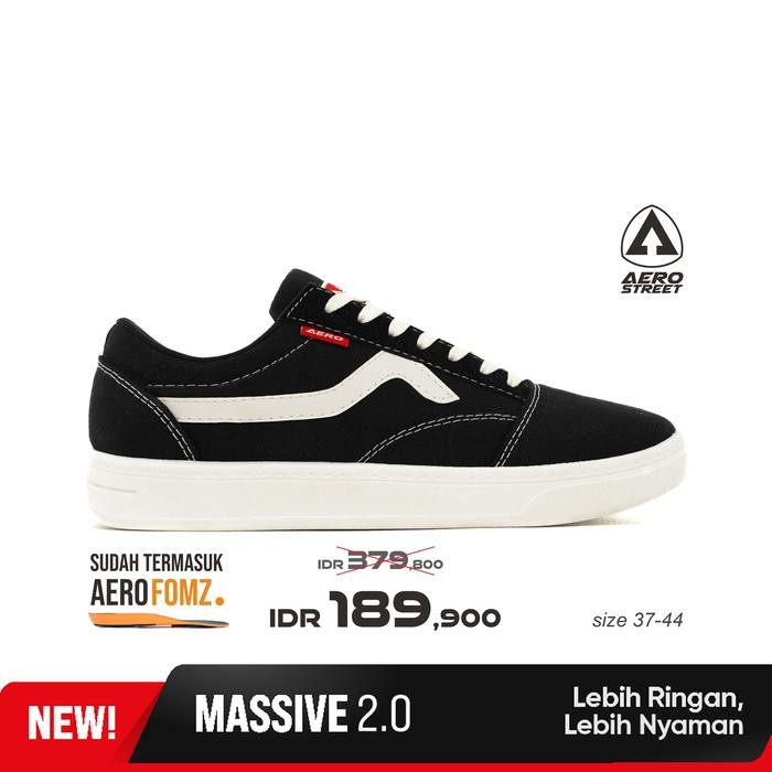 READY Aerostreet 37-44 Massive Low 2.0 Hitam Natural - Sepatu Sneakers Casual G00D QU4LITY