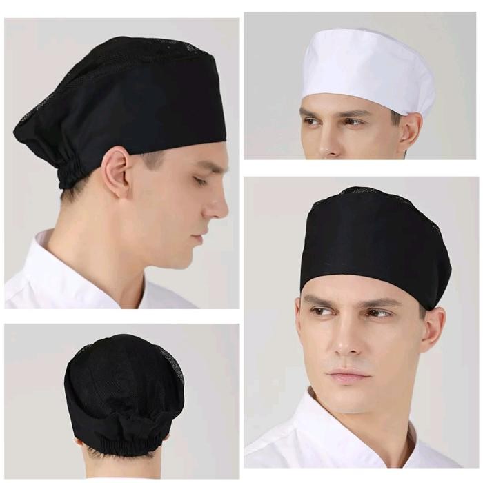 DISKON ARR SANJAYA Peci, Topi Peci Jaring Topi Koki Chef Kombinasi Jaring Bahan Adem dan Lembut Pria