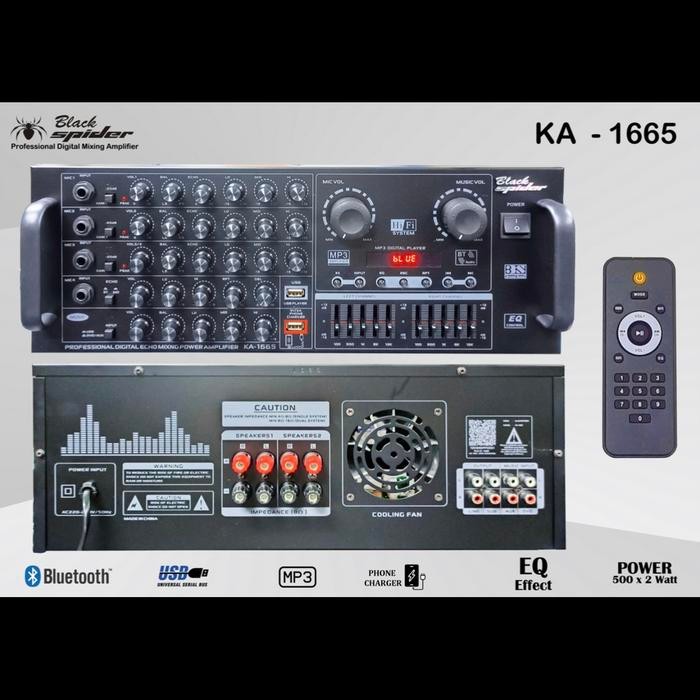 BLACKSPIDER AMPLIFIER BLACK SPIDER KA 1665 BLACKSPIDER KA1665 BLACK SPIDER AMPLI BLACKSPIDER POWER