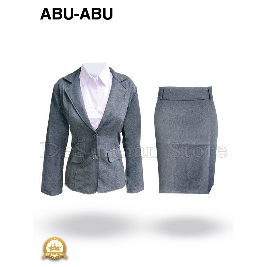 One Set Setelan Blazer Dan Rok Span Mini Wanita, Stelan Jas Kerja Kantor Cewe Polos Dewasa Dan