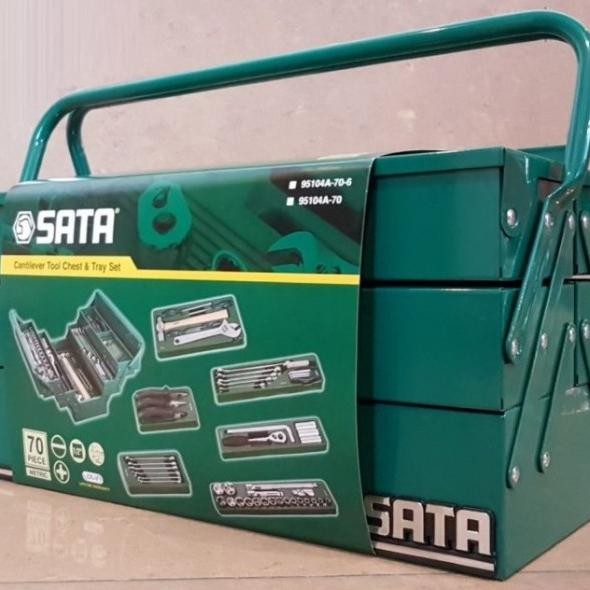 BERKUALITAS SATA 95104A-70 6PT CANTILEVER MECHANIC TOOL BOX SET 70PCS TOOL KIT SET