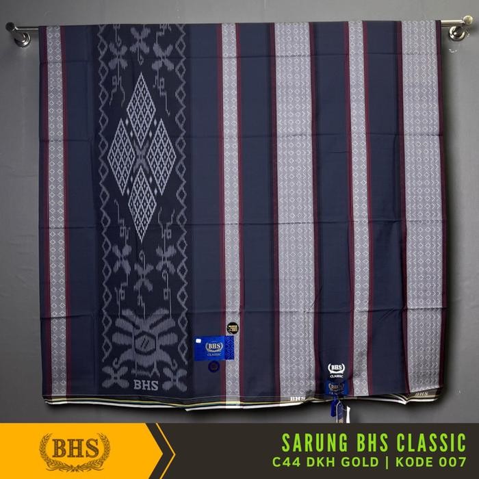 Prom0Besar- Sarung Bhs Classic Gold Motif C44 Dkh Kawung Dobby Bahan Mercerized Mix Halus Dan