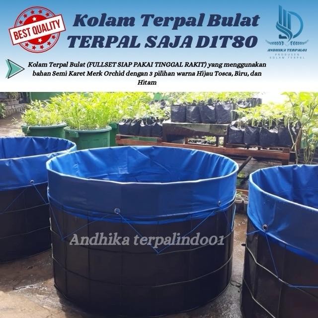 PetShoPq- Kolam Terpal Bulat (Hanya Terpal Saja) Kolam Ikan D1T80/ Kolam Bulat Ikan Lele Terpal