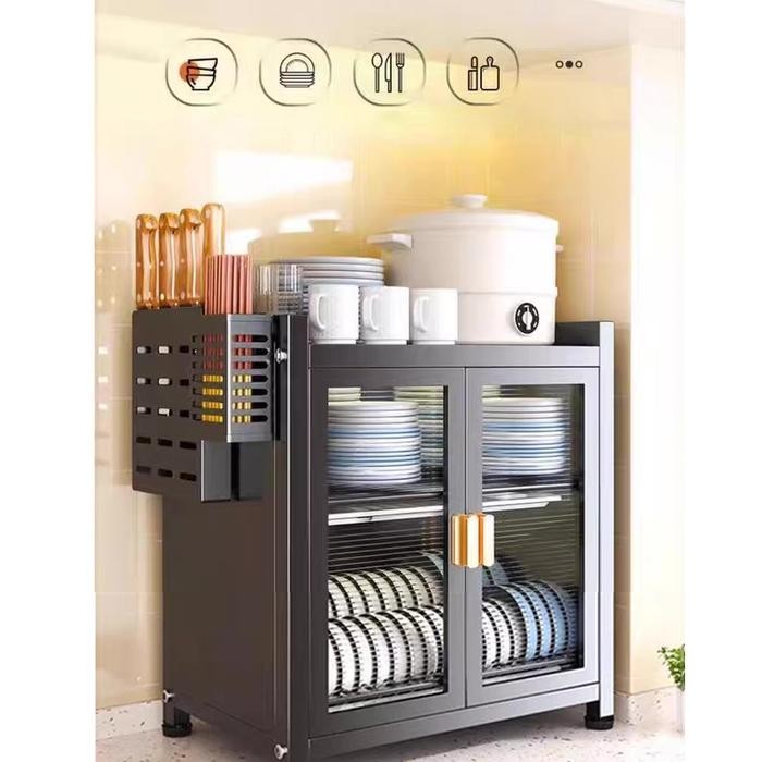 fcvvi- Guanjie - Rak Piring Tertutup Rak Cuci Piring Stainless Pengering Piring Stenlis Dapur