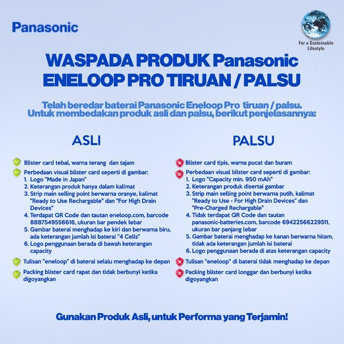 rnaw- Panasonic Eneloop Pro Baterai Rechargeable Aa Aaa Battery Eneloop Pro
