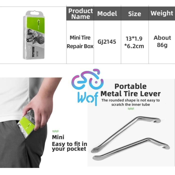 Spo- Rockbros Gj2145 Tool Set Patch Sepeda Cungkilan Lever Lem Tambal Ban