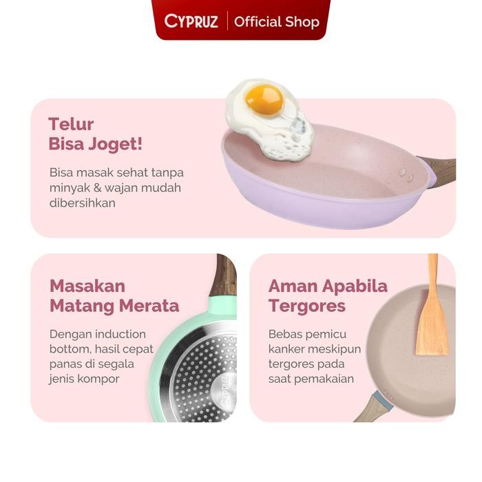 Cypruz Color Marble Fry Pan / Wajan Penggorengan Anti Lengket
