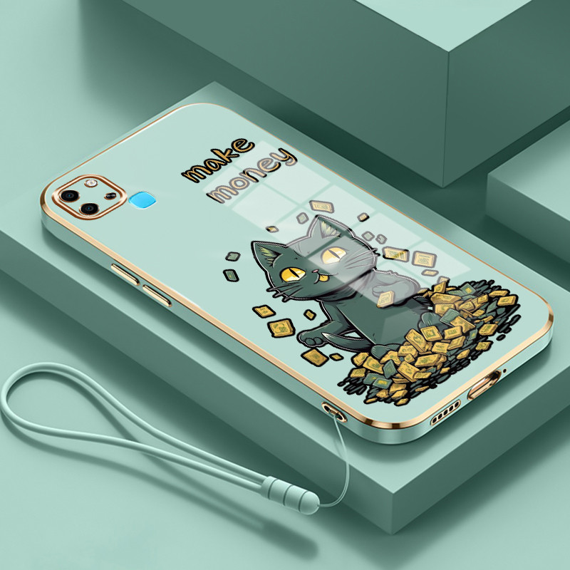 Casing Untuk Infinix Smart 6 Smart 6 Plus Case Casing HP Softcase Tali gantungan berlapis silikon me