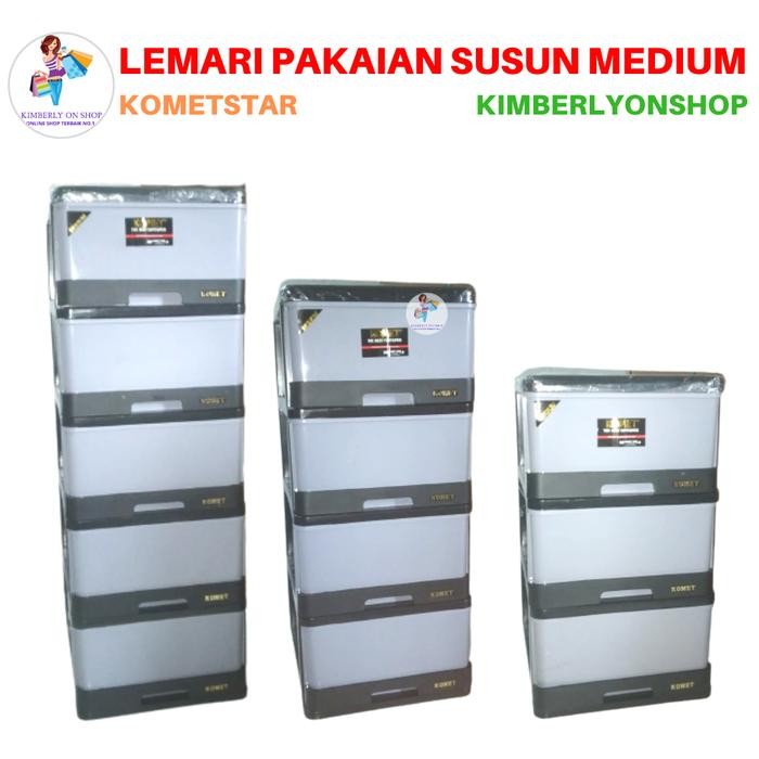 LEMARI LACI PAKAIAN BAJU PLASTIK MEDIUM SERBAGUNA KOMET