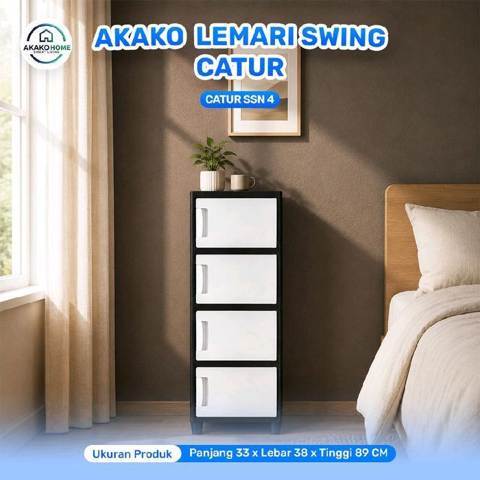 Akako - Lemari Pakaian Plastik 1 Pintu Akako Swing "Catur" / Kode = Catur