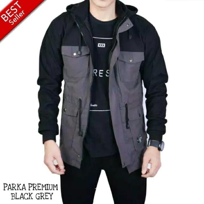 Jaket Parka Hoodie Pria Jacket Gunung Outer Cowok Outdoor Hiking Camping Musim Dingin Windbreaker